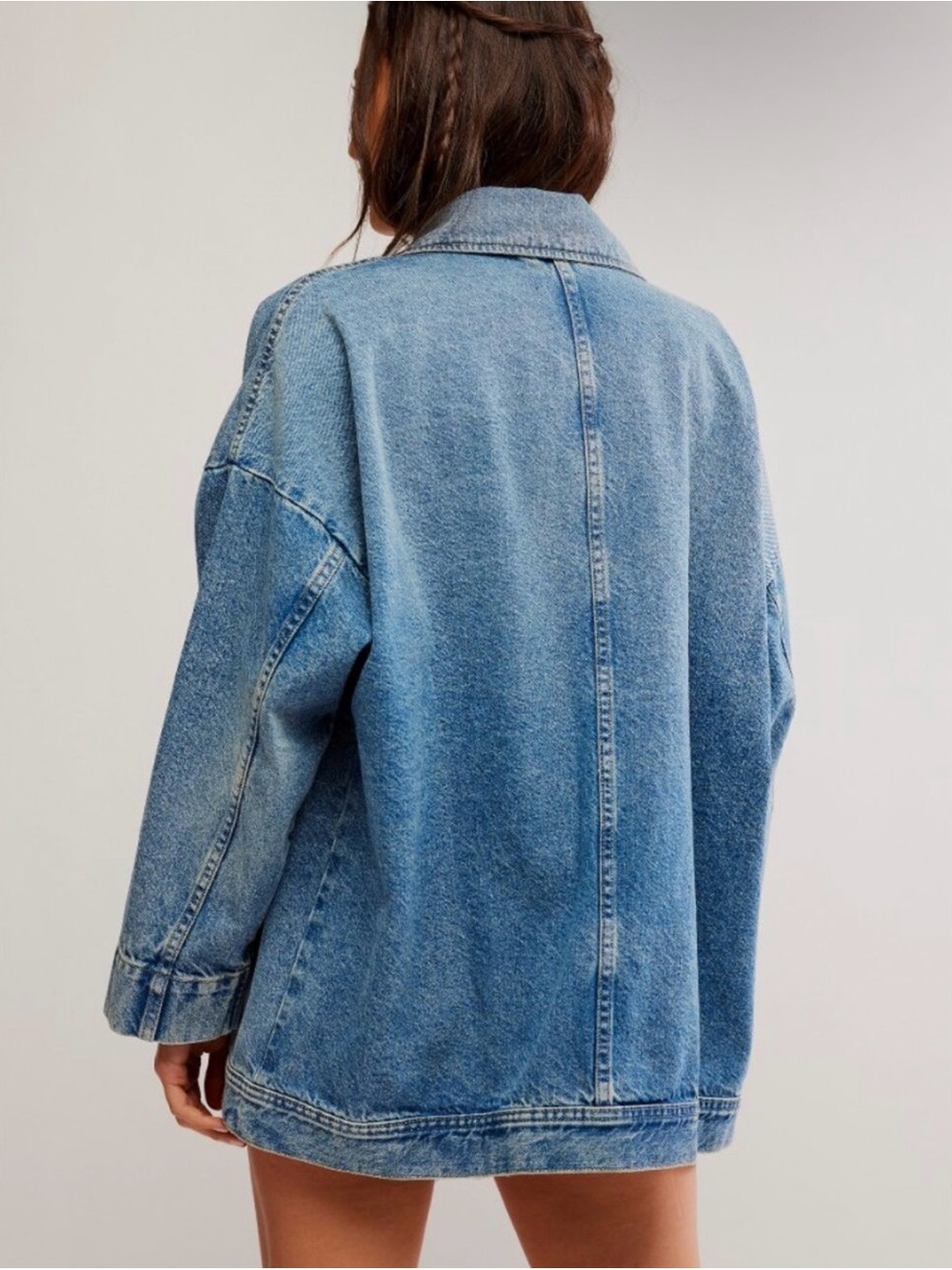 Free People We the Free Avery Denim Jacket/ Got the Blues - Picture 3 of 5